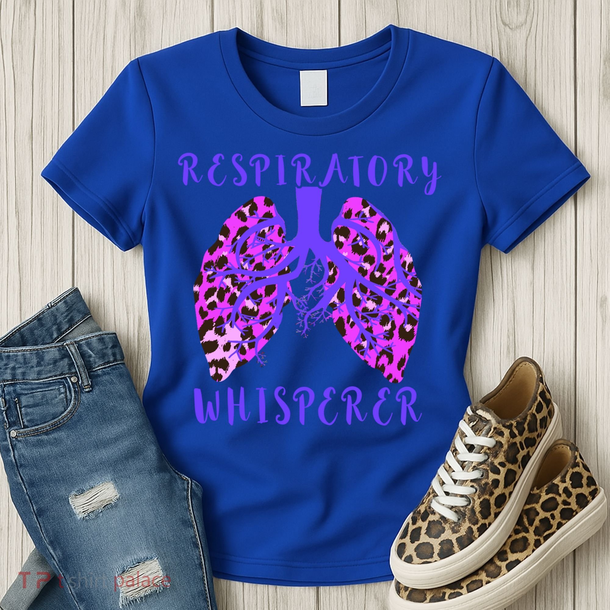 Respiratory Therapist Leopard Lung Whisperer Doctor Gift Women's T-Shirt
