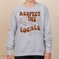 Respect The Locals Protect The Shark Save Our Oceans Retro Women's Sweatshirt thumb 0