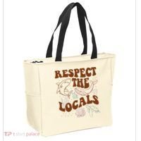 Respect The Locals Protect The Shark Save Our Oceans Retro Tote Bag thumb 2