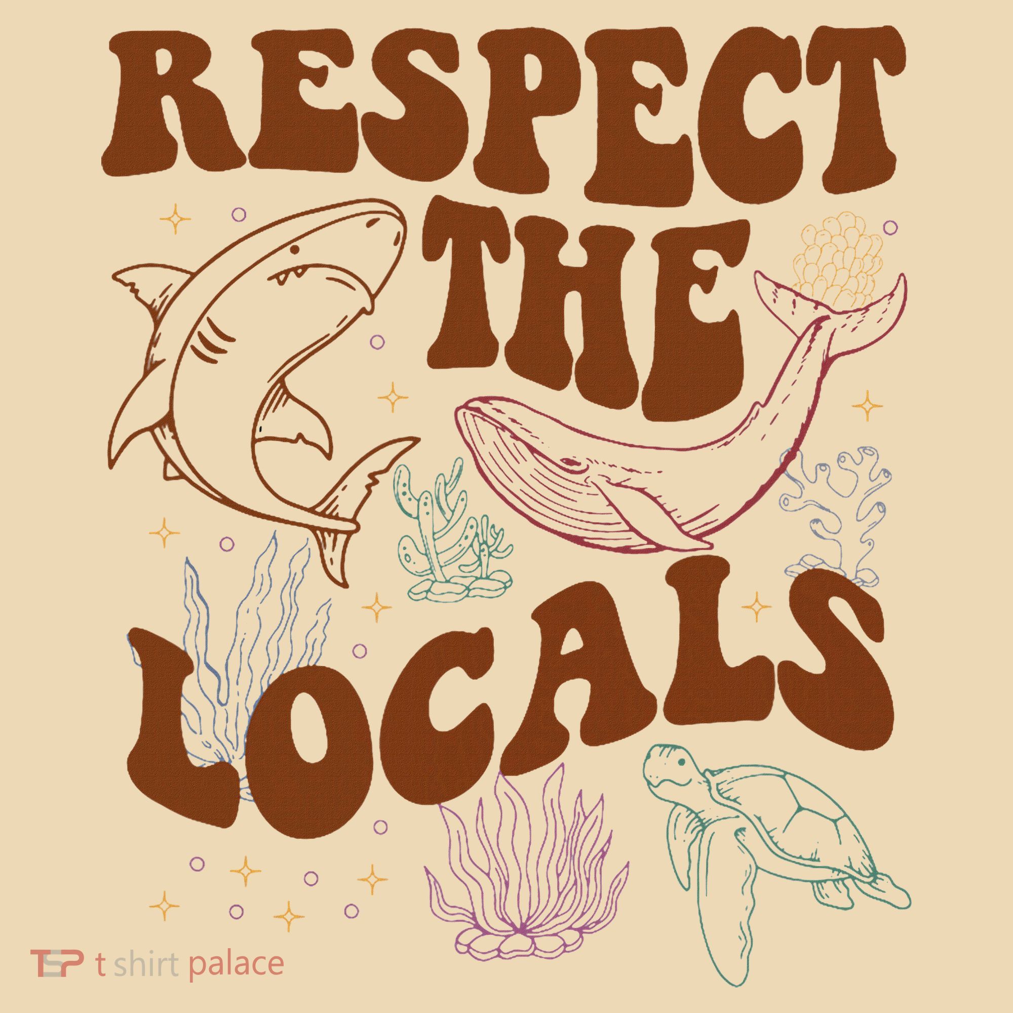 Respect The Locals Protect The Shark Save Our Oceans Retro Tote Bag