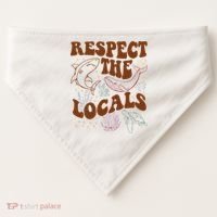 Respect The Locals Protect The Shark Save Our Oceans Retro USA-Made Doggie Bandana thumb 0