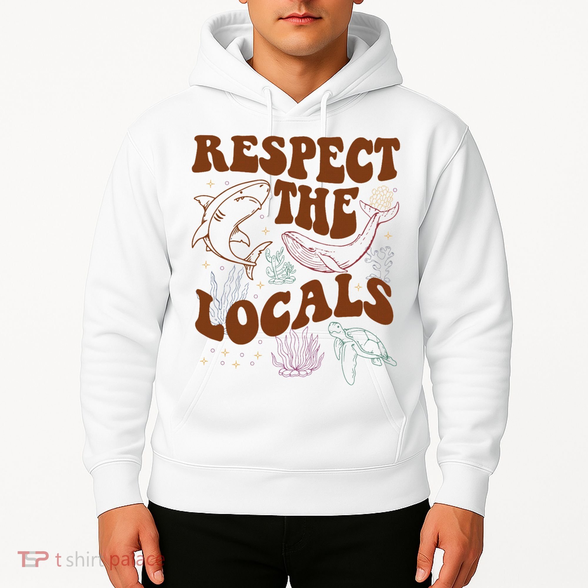 Respect The Locals Protect The Shark Save Our Oceans Retro Hoodie