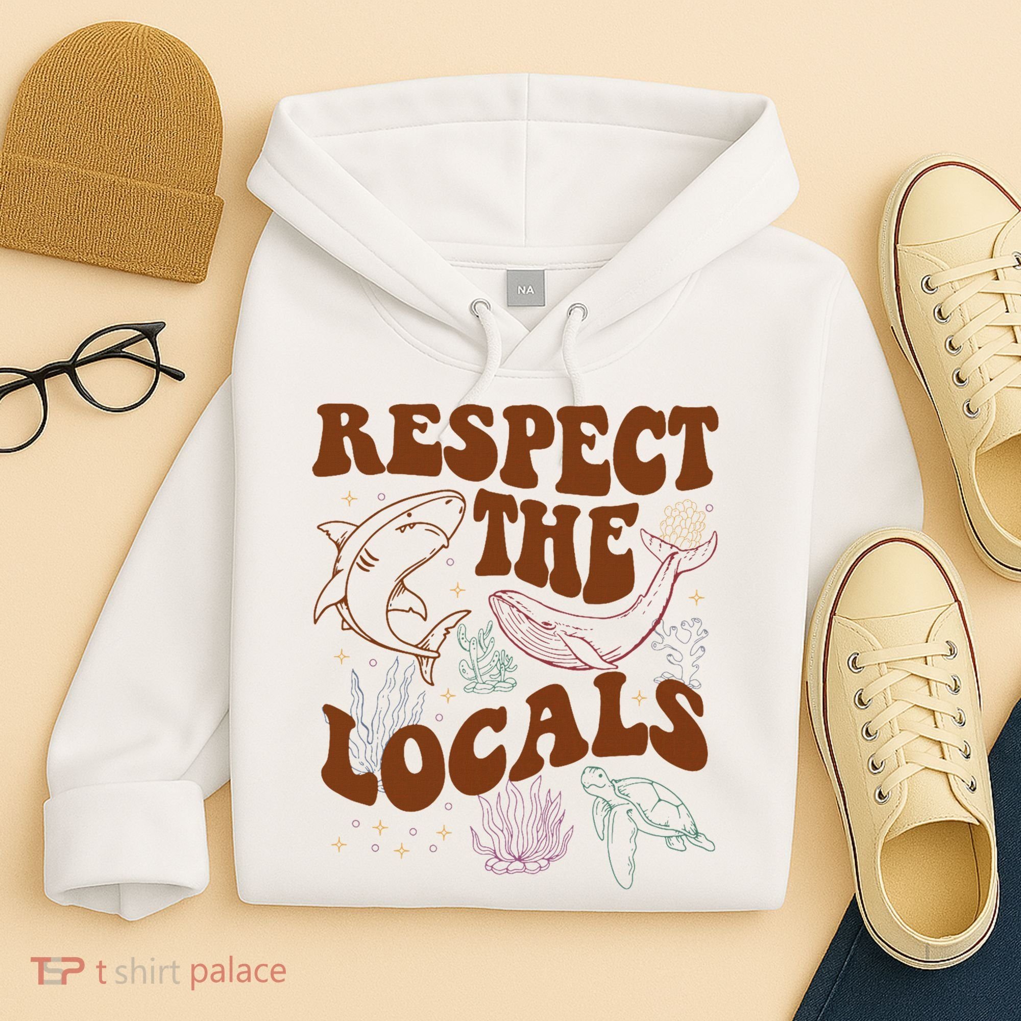 Respect The Locals Protect The Shark Save Our Oceans Retro Hoodie