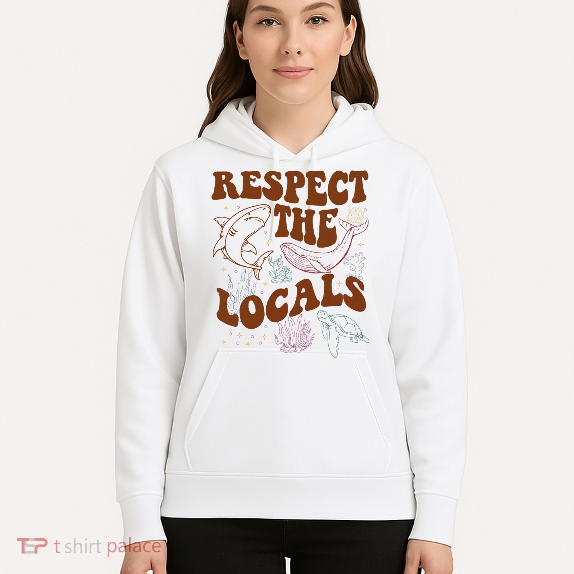 Respect The Locals Protect The Shark Save Our Oceans Retro Hoodie