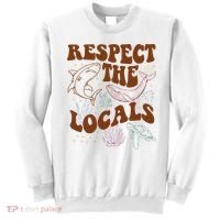 Respect The Locals Protect The Shark Save Our Oceans Retro Sweatshirt thumb 0