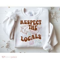 Respect The Locals Protect The Shark Save Our Oceans Retro Sweatshirt thumb 2