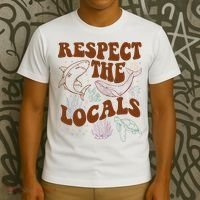 Respect The Locals Protect The Shark Save Our Oceans Retro T-Shirt thumb 3