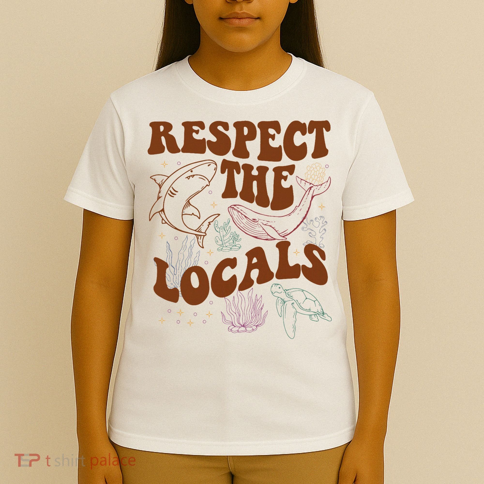 Respect The Locals Protect The Shark Save Our Oceans Retro T-Shirt