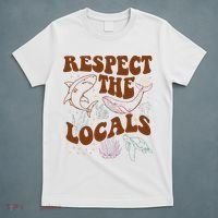 Respect The Locals Protect The Shark Save Our Oceans Retro T-Shirt thumb 5