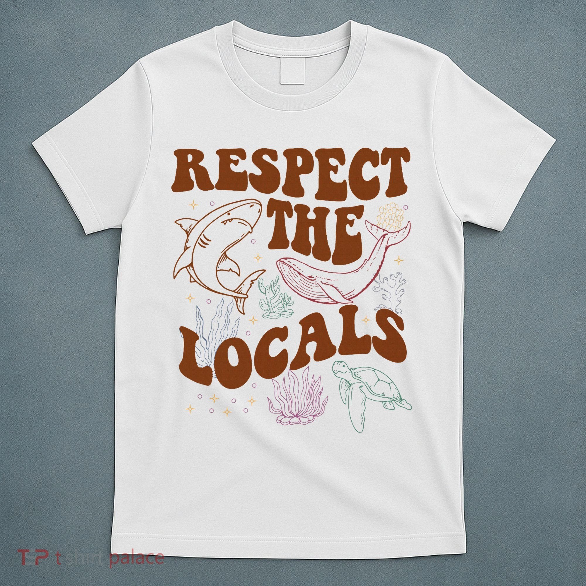 Respect The Locals Protect The Shark Save Our Oceans Retro T-Shirt