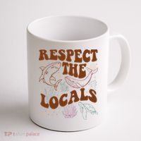 Respect The Locals Protect The Shark Save Our Oceans Retro Coffee Mug thumb 1