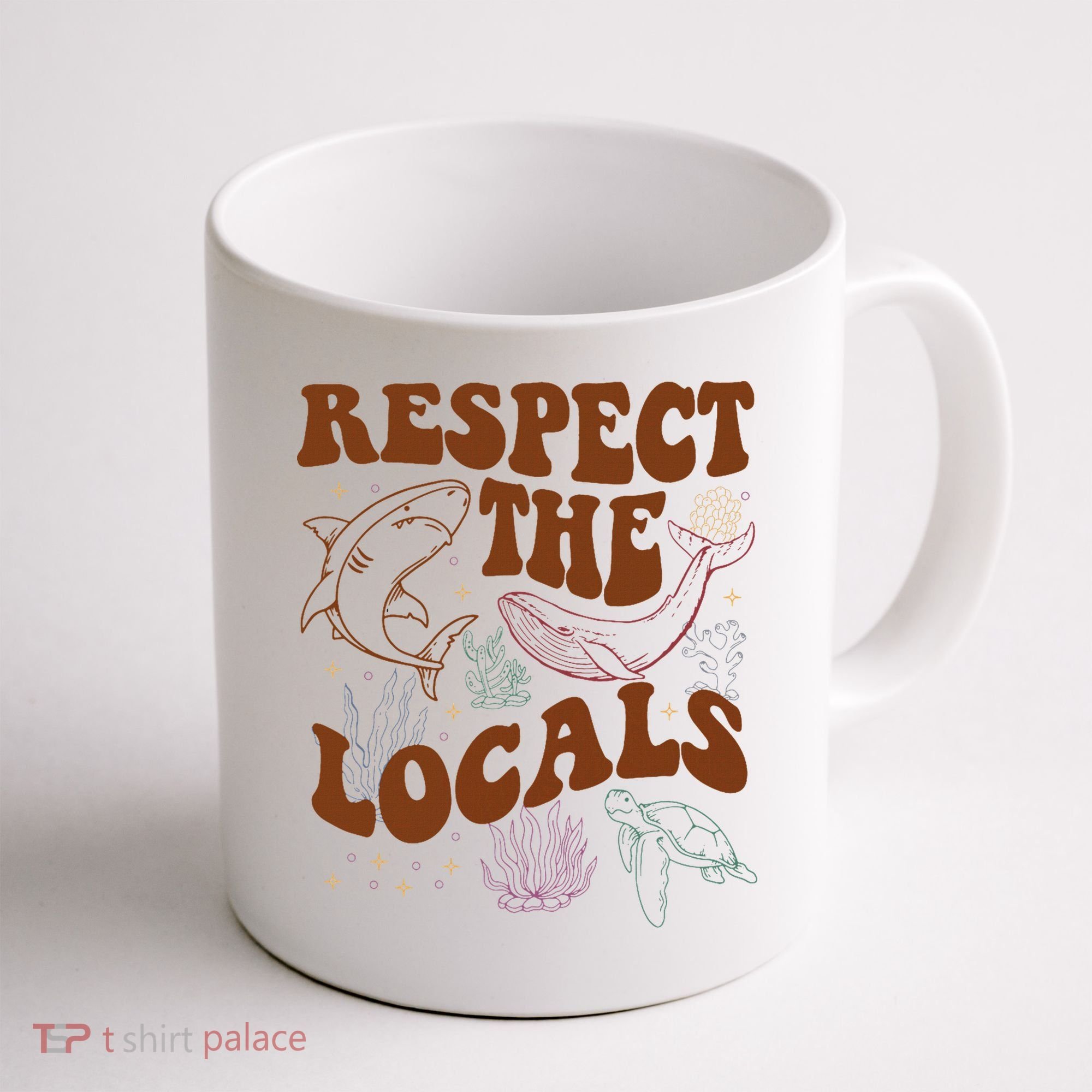 Respect The Locals Protect The Shark Save Our Oceans Retro Coffee Mug