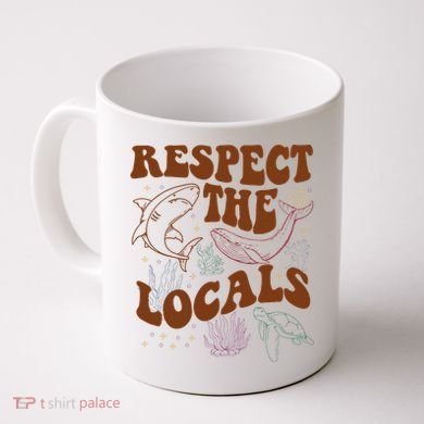 Respect The Locals Protect The Shark Save Our Oceans Retro Coffee Mug