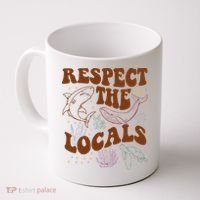 Respect The Locals Protect The Shark Save Our Oceans Retro Coffee Mug thumb 0