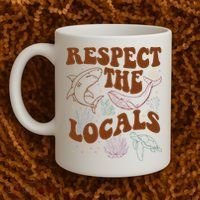 Respect The Locals Protect The Shark Save Our Oceans Retro Coffee Mug thumb 2