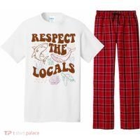 Respect The Locals Protect The Shark Save Our Oceans Retro Pajama Set thumb 0