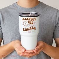Respect The Locals Protect The Shark Save Our Oceans Retro Tumbler thumb 2