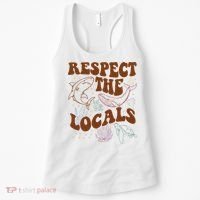Respect The Locals Protect The Shark Save Our Oceans Retro Women's Tank Top thumb 0