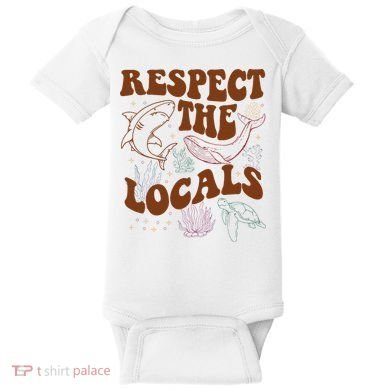 Respect The Locals Protect The Shark Save Our Oceans Retro Baby Bodysuit