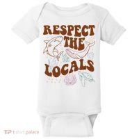 Respect The Locals Protect The Shark Save Our Oceans Retro Baby Bodysuit thumb 0