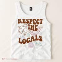 Respect The Locals Protect The Shark Save Our Oceans Retro Tank Top thumb 2