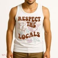 Respect The Locals Protect The Shark Save Our Oceans Retro Tank Top thumb 3