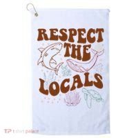 Respect The Locals Protect The Shark Save Our Oceans Retro Golf Towel thumb 0