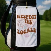 Respect The Locals Protect The Shark Save Our Oceans Retro Golf Towel thumb 2