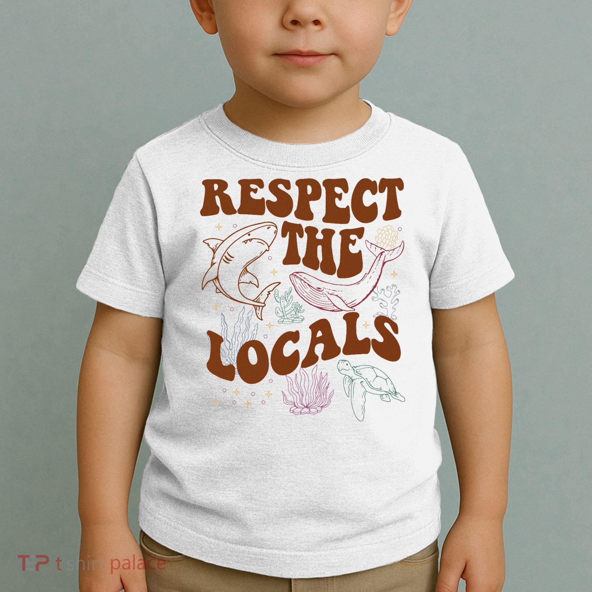 Respect The Locals Protect The Shark Save Our Oceans Retro Toddler T-Shirt