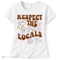 Respect The Locals Protect The Shark Save Our Oceans Retro Women's T-Shirt thumb 0