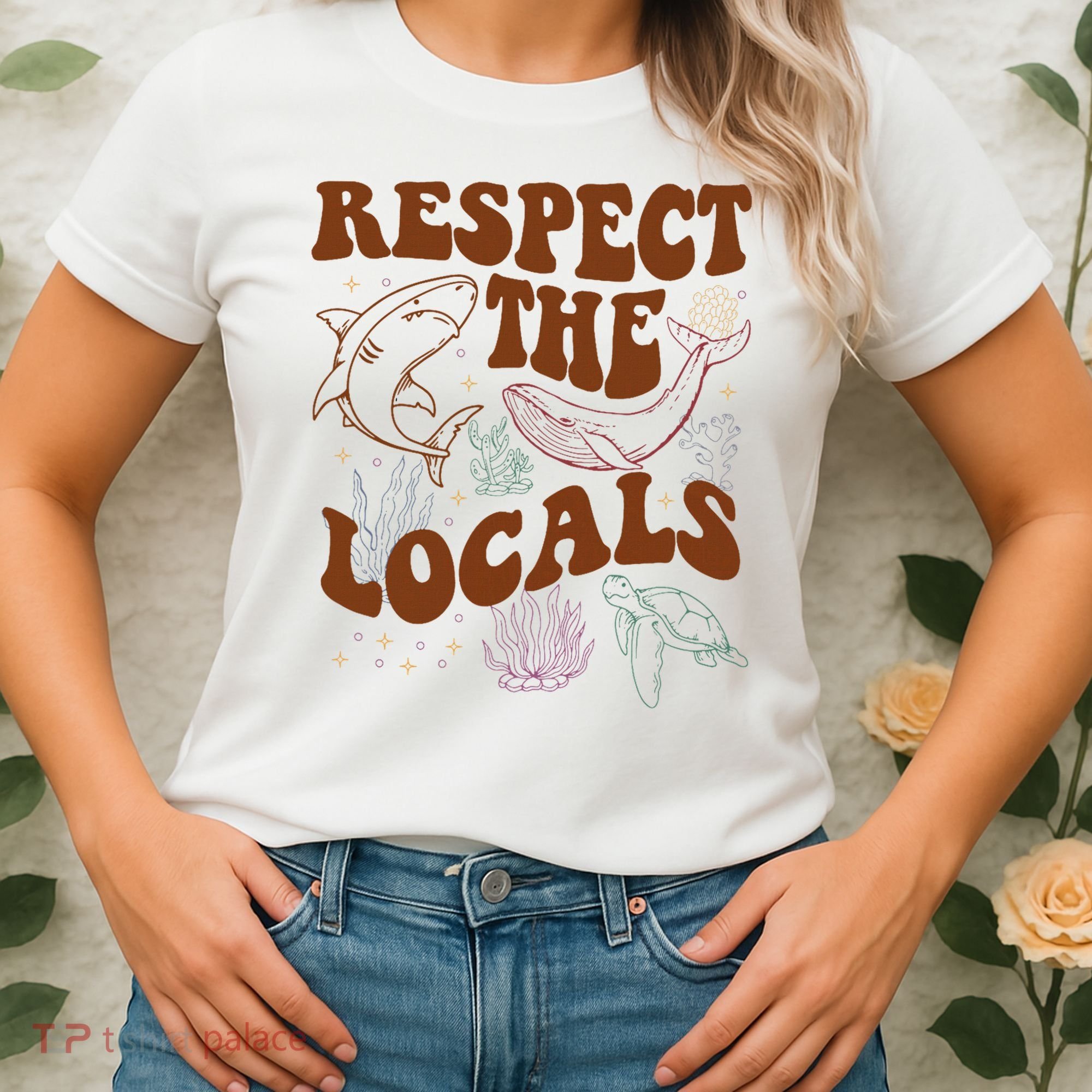 Respect The Locals Protect The Shark Save Our Oceans Retro Women's T-Shirt