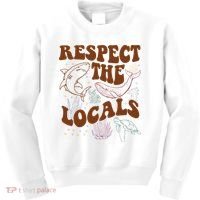Respect The Locals Protect The Shark Save Our Oceans Retro Kids Sweatshirt thumb 0