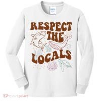 Respect The Locals Protect The Shark Save Our Oceans Retro Kids Long Sleeve Shirt thumb 0