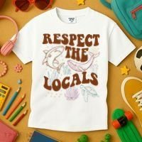 Respect The Locals Protect The Shark Save Our Oceans Retro Kids T-Shirt thumb 3