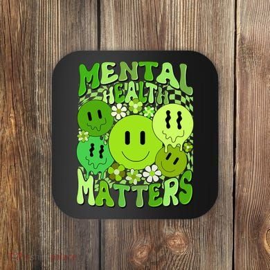 Retro Trippy Mental Health Matters Coaster