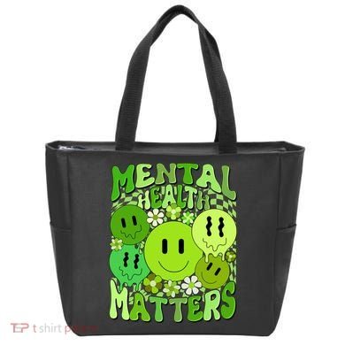 Retro Trippy Mental Health Matters Tote Bag