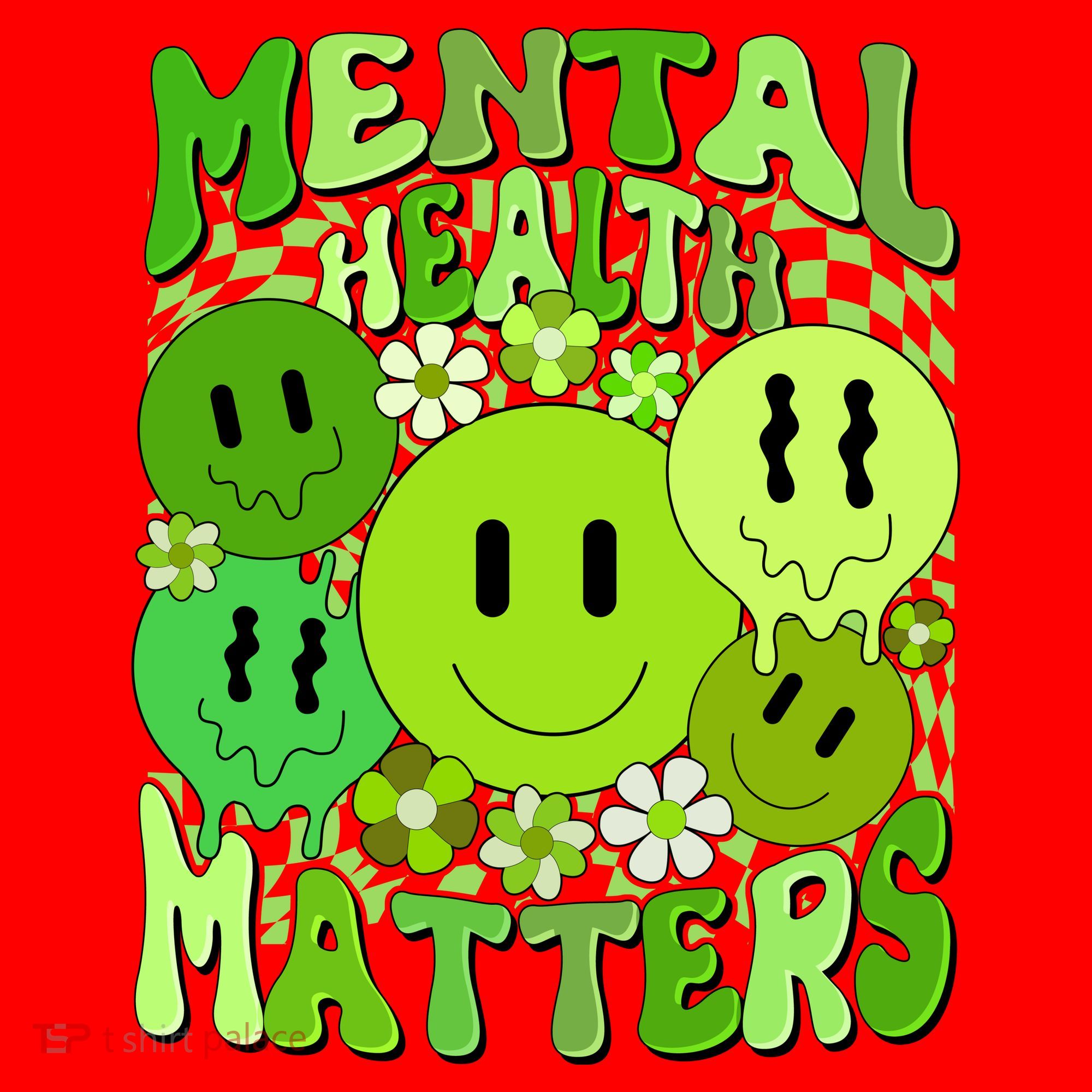 Retro Trippy Mental Health Matters Santa Hat