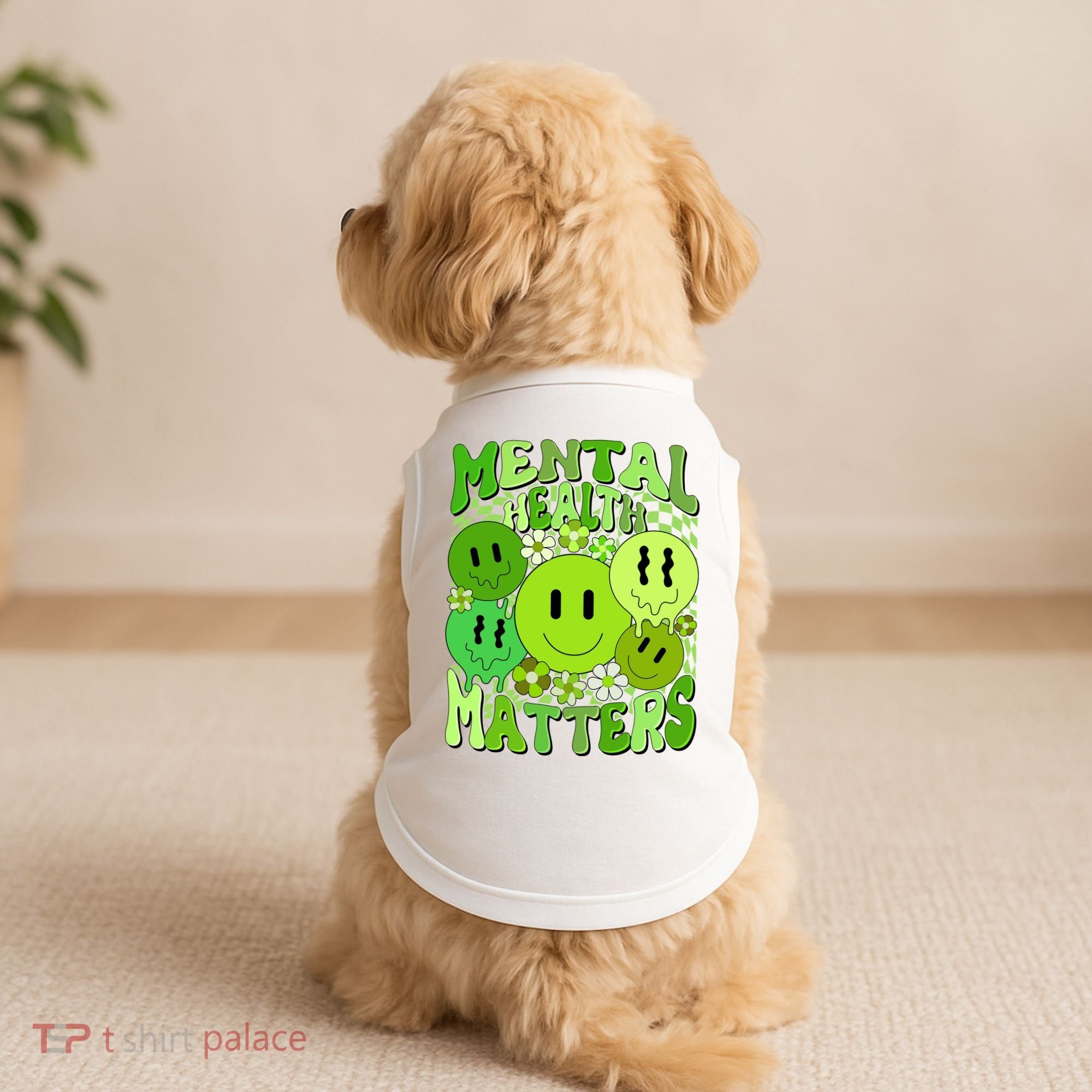 Retro Trippy Mental Health Matters Doggie Tank