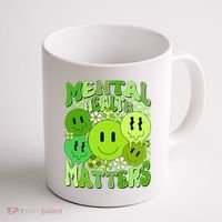 Retro Trippy Mental Health Matters Coffee Mug thumb 1