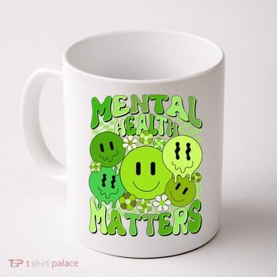 Retro Trippy Mental Health Matters Coffee Mug