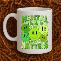 Retro Trippy Mental Health Matters Coffee Mug thumb 2