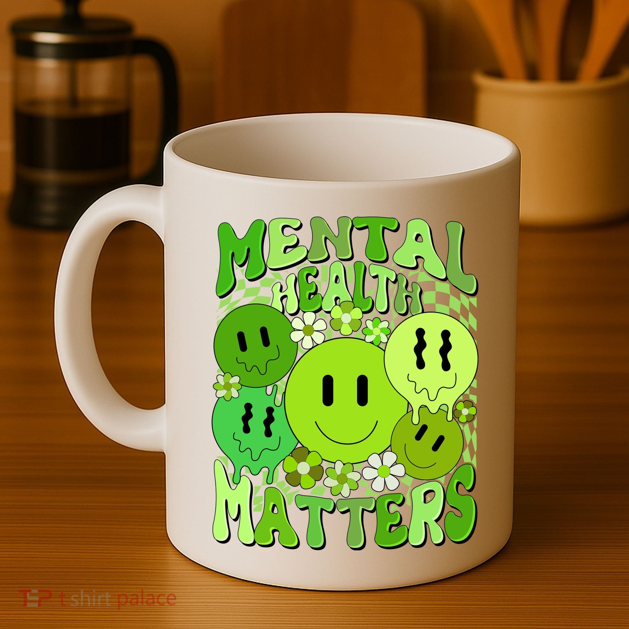 Retro Trippy Mental Health Matters Coffee Mug