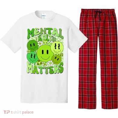 Retro Trippy Mental Health Matters Pajama Set