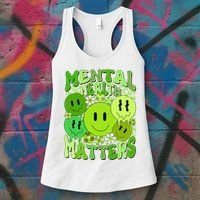 Retro Trippy Mental Health Matters Women's Tank Top thumb 3