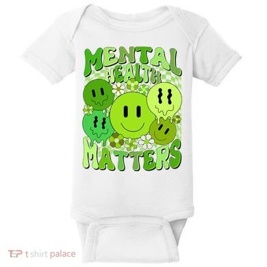Retro Trippy Mental Health Matters Baby Bodysuit