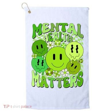 Retro Trippy Mental Health Matters Golf Towel