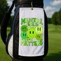 Retro Trippy Mental Health Matters Golf Towel thumb 2