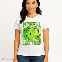 Retro Trippy Mental Health Matters Women's T-Shirt thumb 4