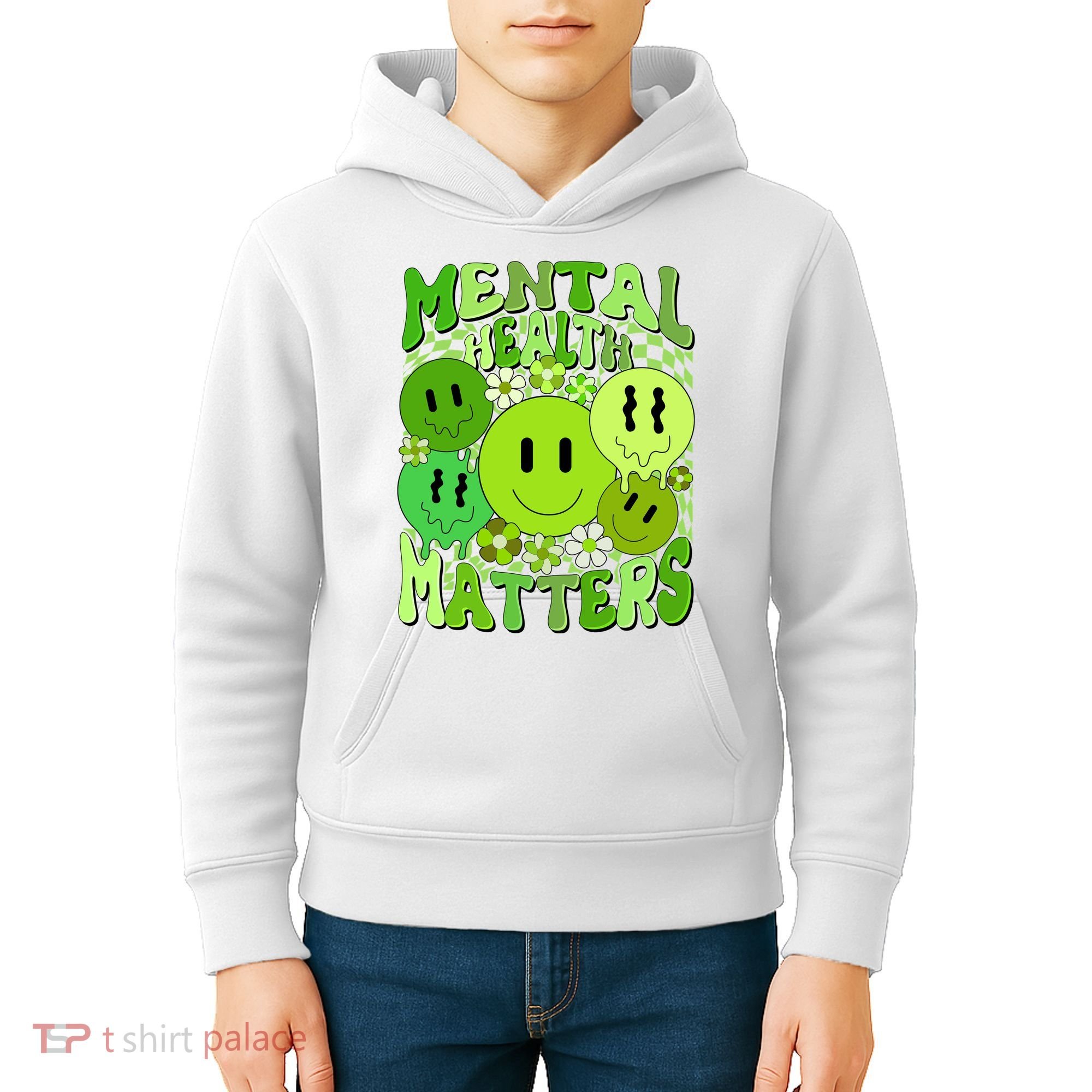Retro Trippy Mental Health Matters Kids Hoodie