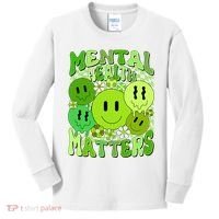 Retro Trippy Mental Health Matters Kids Long Sleeve Shirt thumb 0